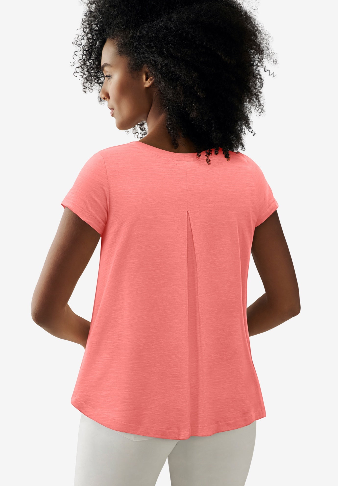 Cotton Jersey Slub Cap Sleeve Trapeze Tee image number 1