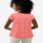 Cotton Jersey Slub Cap Sleeve Trapeze Tee image number null