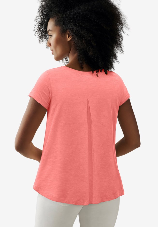 Cotton Jersey Slub Cap Sleeve Trapeze Tee image number 1