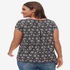 Cotton Jersey Slub Cap Sleeve Trapeze Tee image number null