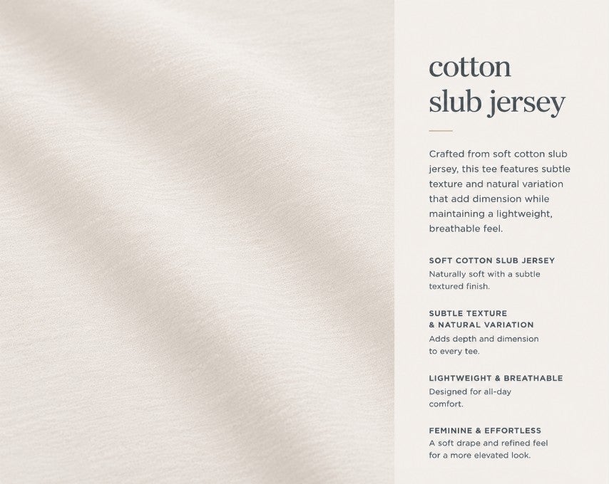 100% Cotton Jersey Slub Scoopneck Short Sleeve Graphic Tee image number 3