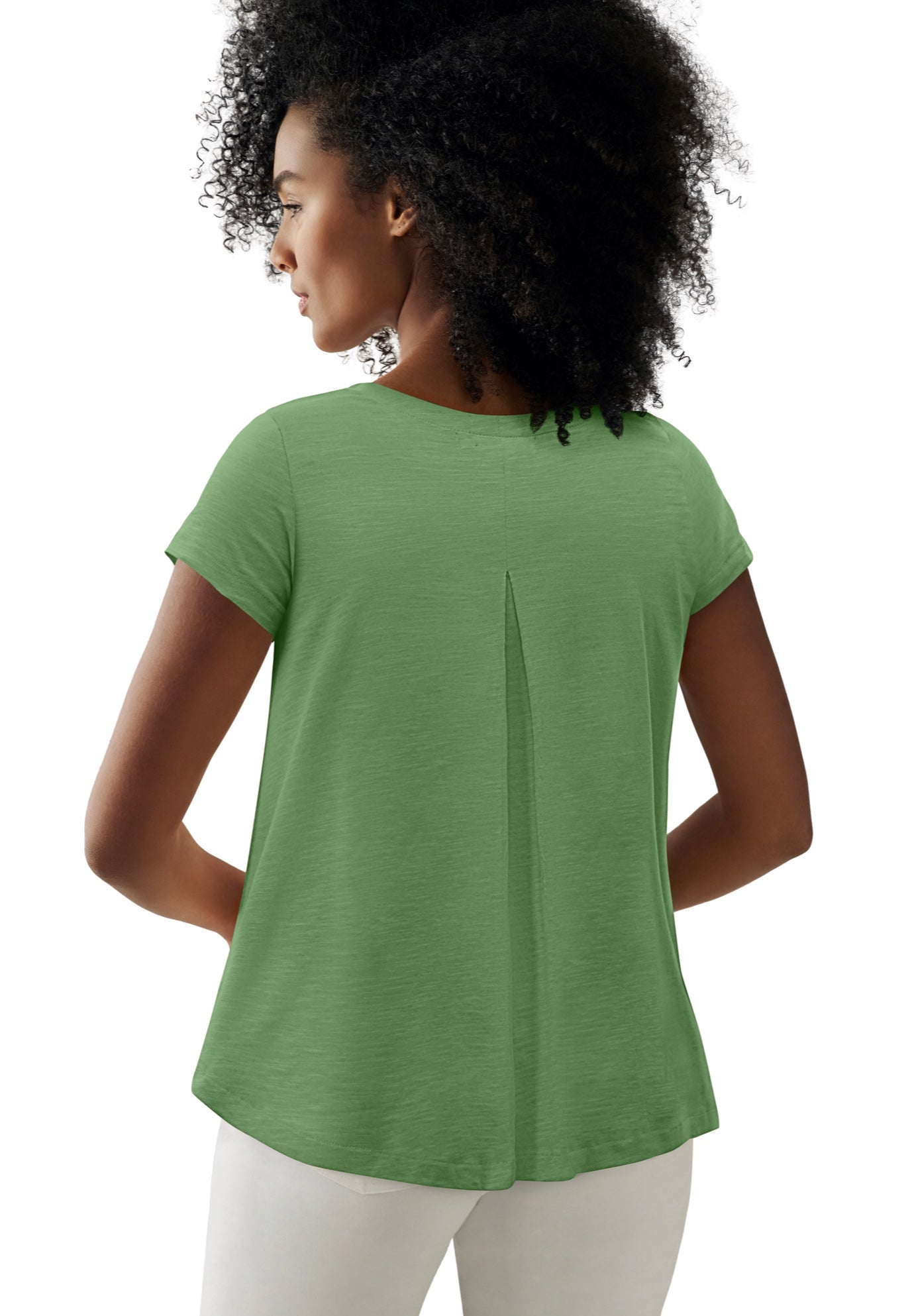 Cotton Jersey Slub Cap Sleeve Trapeze Tee image number 1