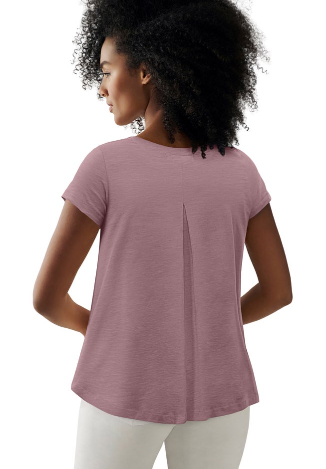 Cotton Jersey Slub Cap Sleeve Trapeze Tee image number 1