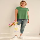 Cotton Jersey Slub Cap Sleeve Trapeze Tee image number null