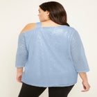 Sequin One-Shoulder Top image number null