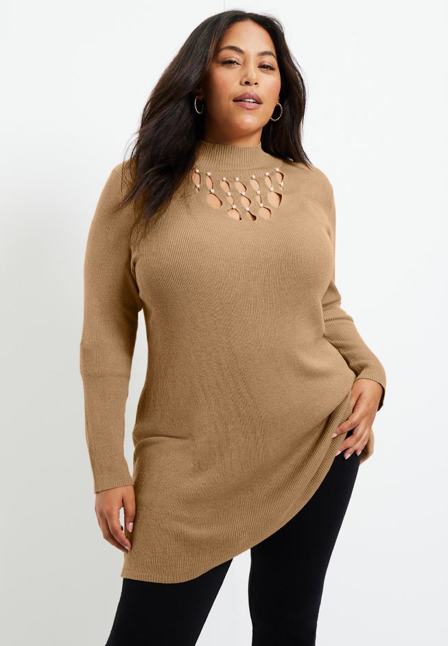 Pearl Keyhole Sweater image number 3