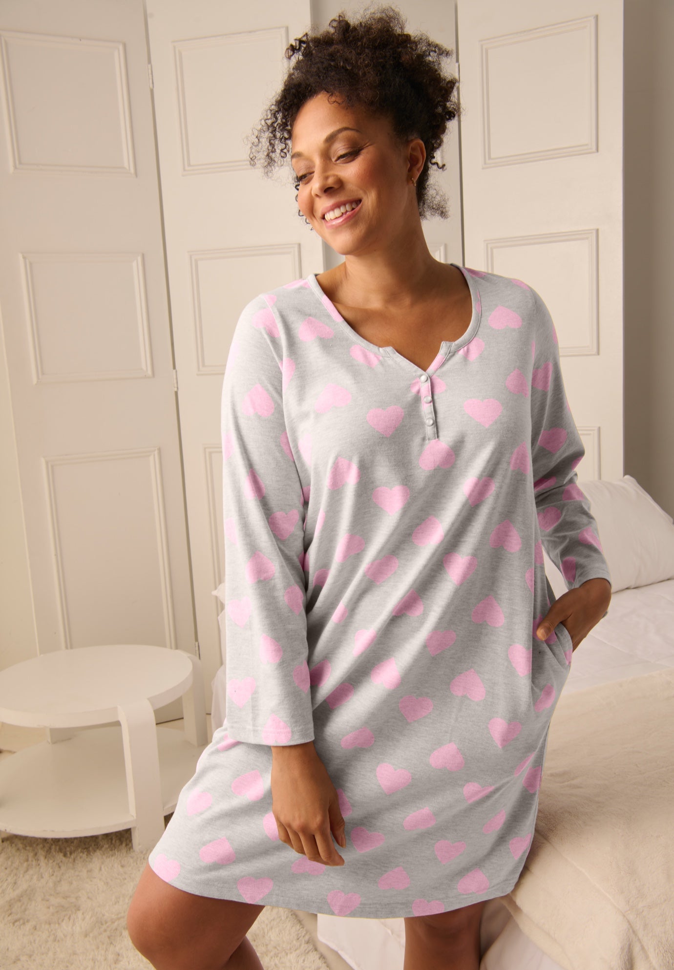 Dreams & Co.&reg; Henley Sleepshirt image number 4