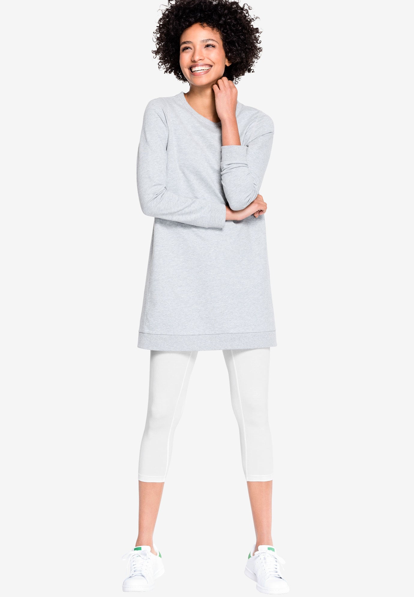 Cotton Spandex Elastic Waist Capri Leggings image number 0