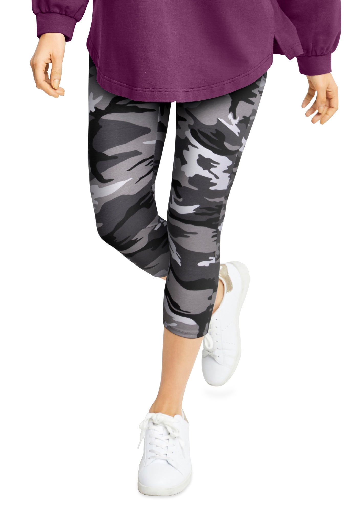 Cotton Spandex Capri Length Leggings image number 0