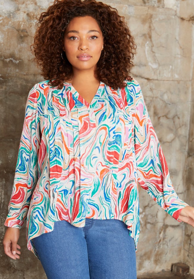 Roll-Tab Popover Tunic image number 1