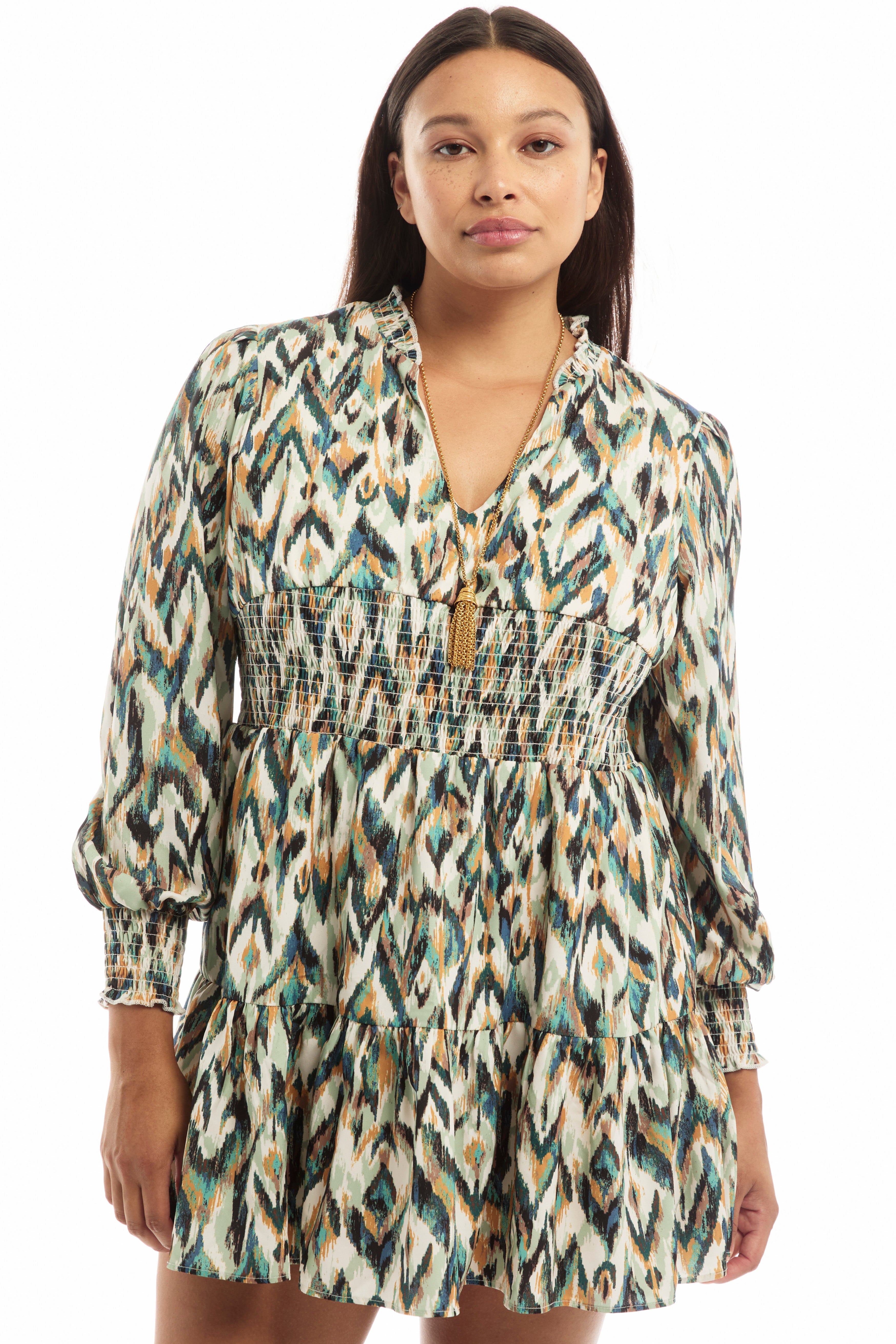 Smocked Georgette Tunic image number 2