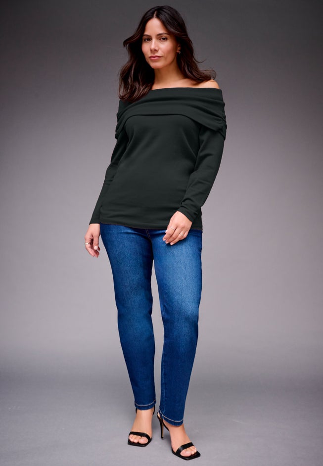 Off Shoulder Long Sleeve Sweater image number 2