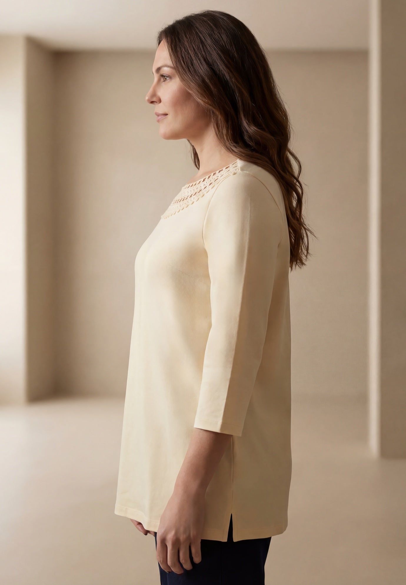 Crochet Trim Boatneck Tunic image number 1