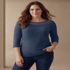 Crochet Trim Boatneck Tunic image number null