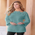 Eyelash Lace Neck Sweater image number 0