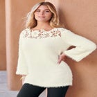 Eyelash Lace Neck Sweater image number null