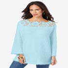 Eyelash Lace Neck Sweater image number null