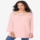 Eyelash Lace Neck Sweater image number null