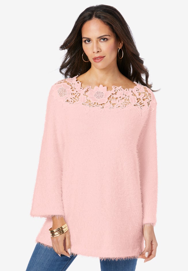 Eyelash Lace Neck Sweater image number 0