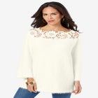 Eyelash Lace Neck Sweater image number null
