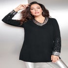 Sequin Pullover Sweater image number null