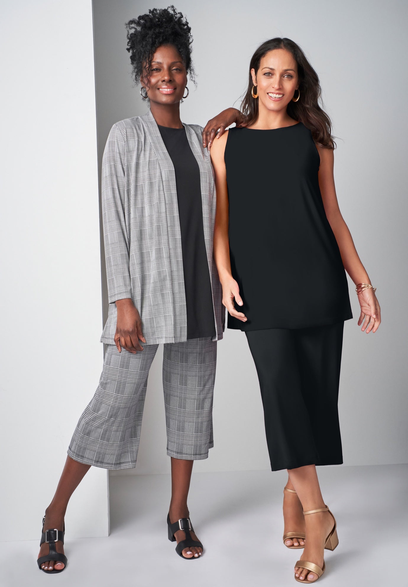 Stretch Knit Wide Leg Crop Pant image number 1