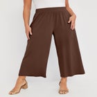 Stretch Knit Wide Leg Crop Pant image number null
