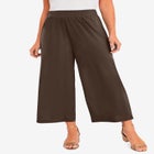 Stretch Knit Wide Leg Crop Pant image number null