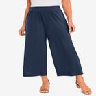 Stretch Knit Wide Leg Crop Pant image number null