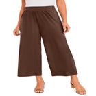 Stretch Knit Wide Leg Crop Pant image number null