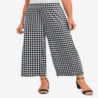 Stretch Knit Wide Leg Crop Pant image number null