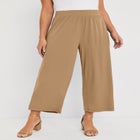 Stretch Knit Wide Leg Crop Pant image number null