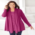 2-Fer Cardigan & Attached Lace Tunic image number null