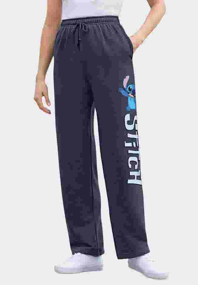 Disney Women's Fleece Navy Sweatpants Stitch image number 0