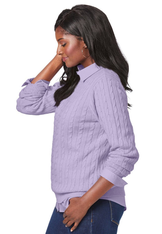 Cable Crewneck Sweater image number 2