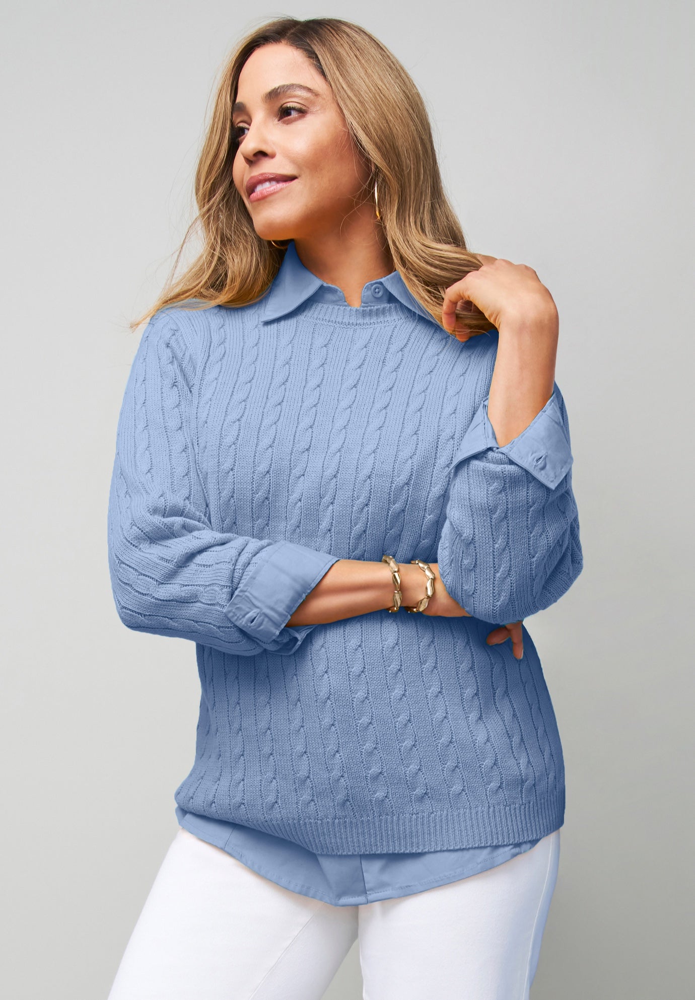 Cable Crewneck Sweater image number 0