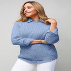 Cable Crewneck Sweater image number null