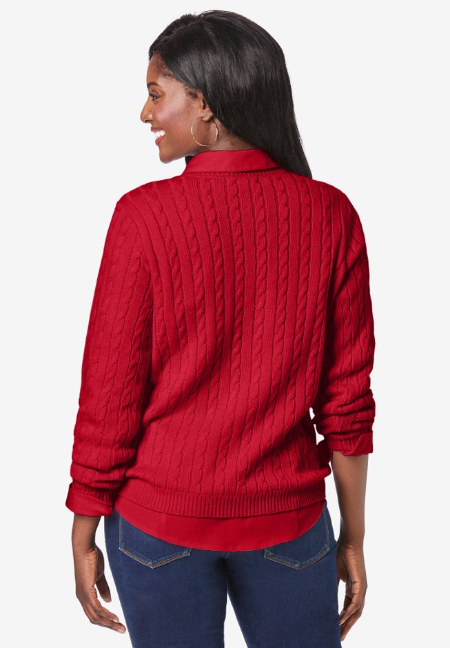 Cable Crewneck Sweater image number 2