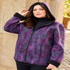 Printed Fleece Coat with Sherpa Lining image number 4