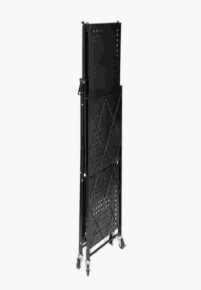 3-Tier Metal Folding Shelf on Wheels image number 1