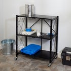 3-Tier Metal Folding Shelf on Wheels image number null