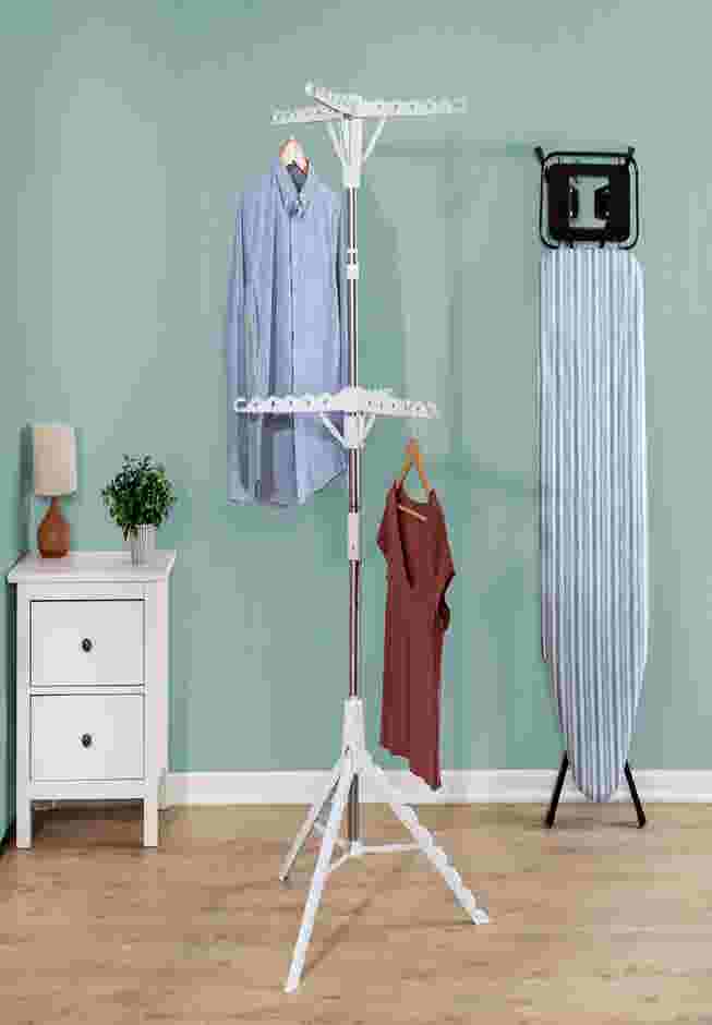 2-Tier Collapsible Tripod Drying Rack image number 0