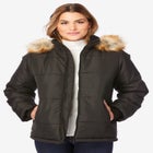 Plus Size Short Length Puffer Coat image number null