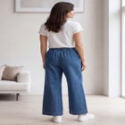 Elastic Waist With Drawstring Wide Leg Jeans image number 1