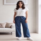 Elastic Waist With Drawstring Wide Leg Jeans image number 0
