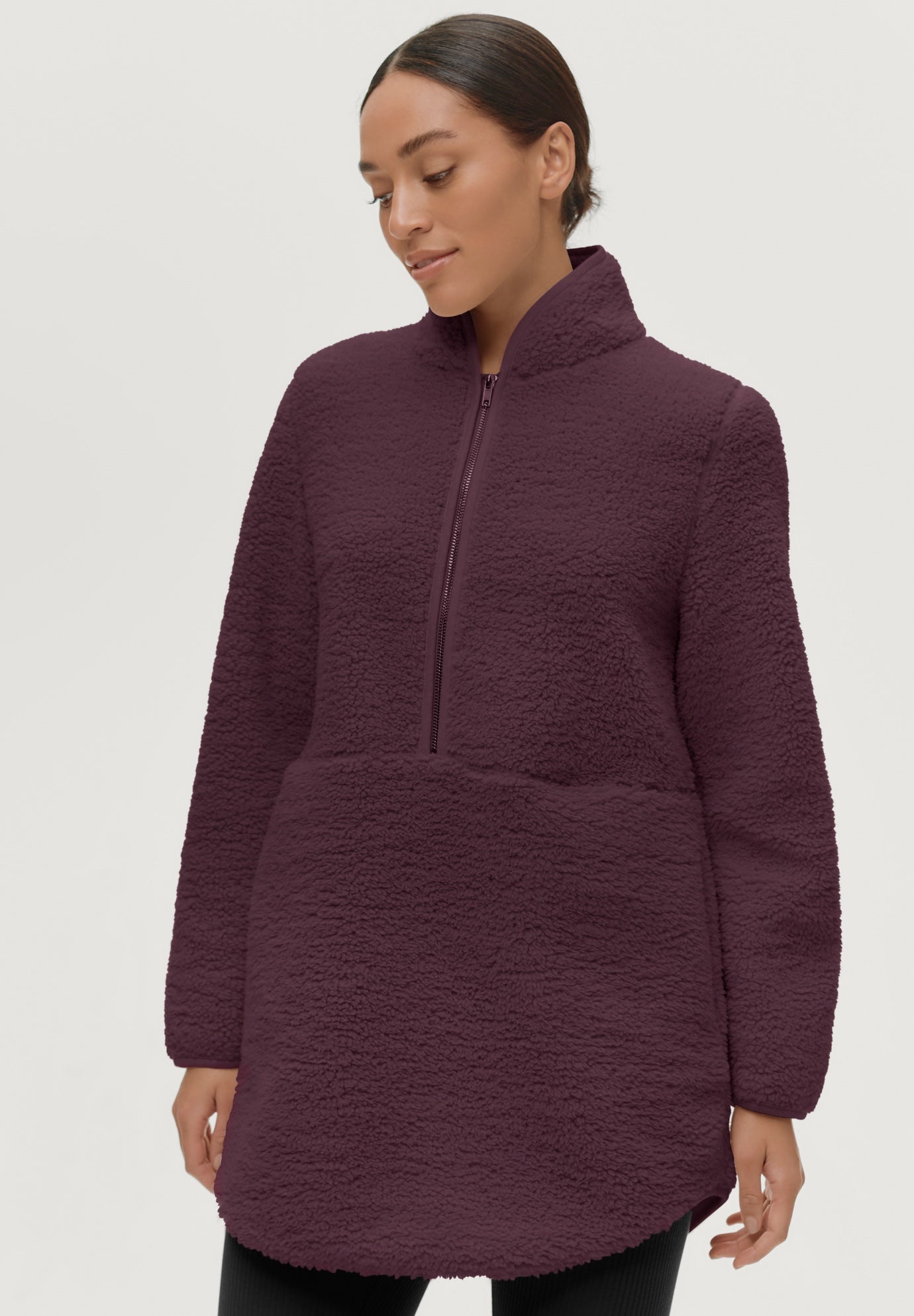 A-Line Half-Zip Sherpa Jacket image number 0