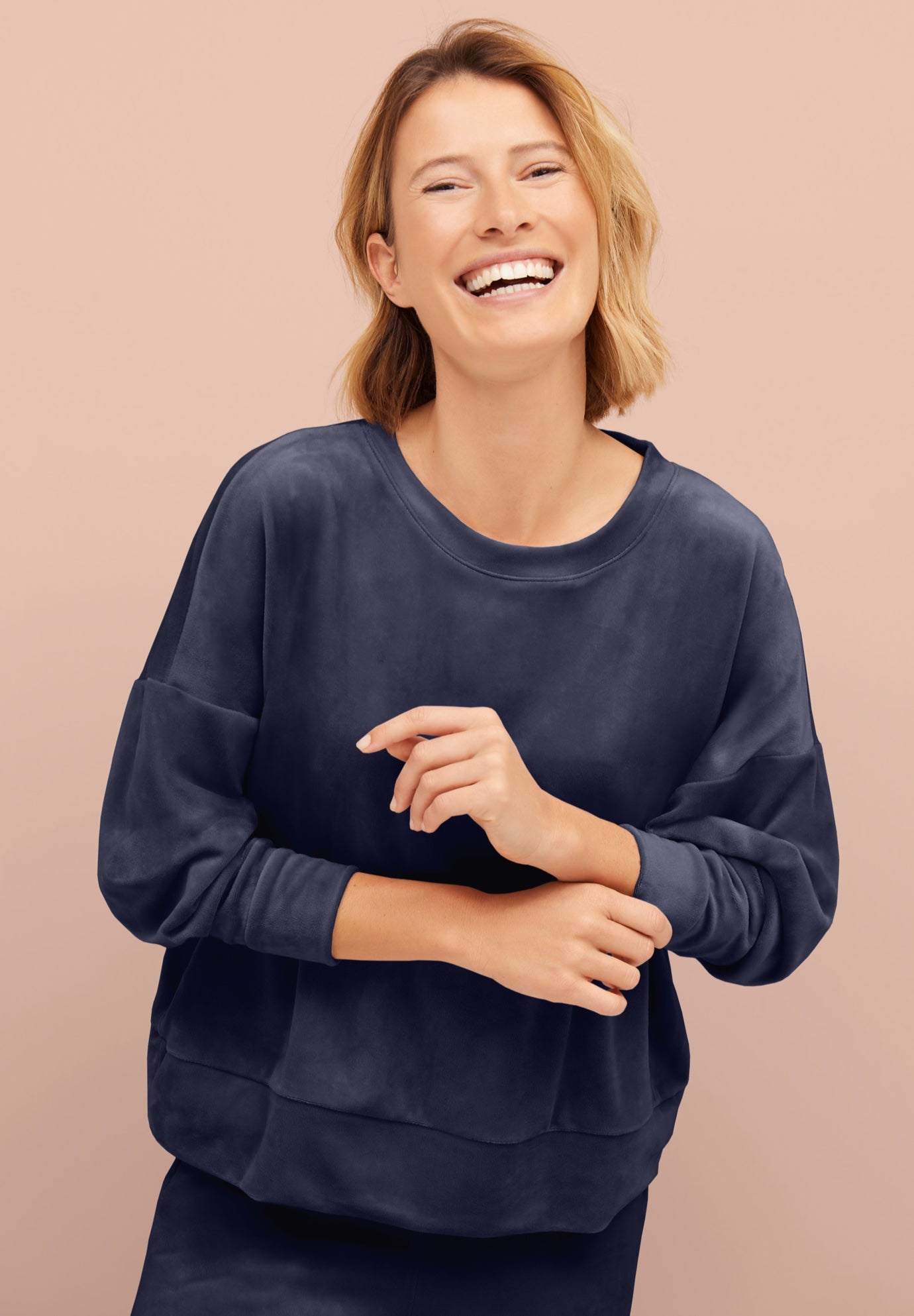 Boxy Velour Lounge Sweatshirt image number 0