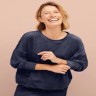 Boxy Velour Lounge Sweatshirt image number 0