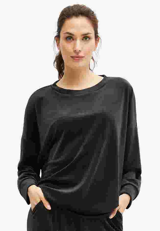 Boxy Velour Lounge Sweatshirt image number 0