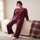 Stretch Velour Wide Leg Pull-on Pants image number 0